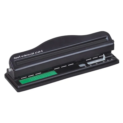 Office 9 Hole Adjustable Plastic Desk Heavy Duty Desktop Big Paper Punch