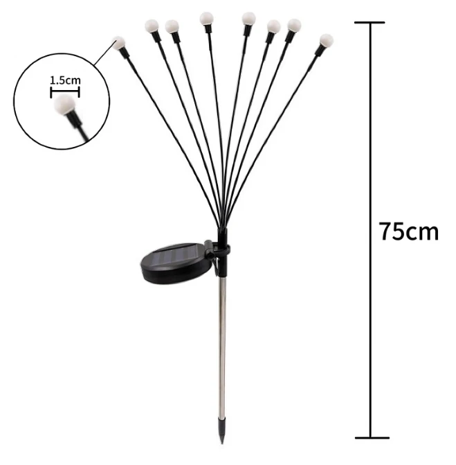 Solar Lights Waterproof 4 Pack Upgraded Solar Swaying Lights Sway by Wind Solar Outdoor Lights Garden Decoration,Warm White