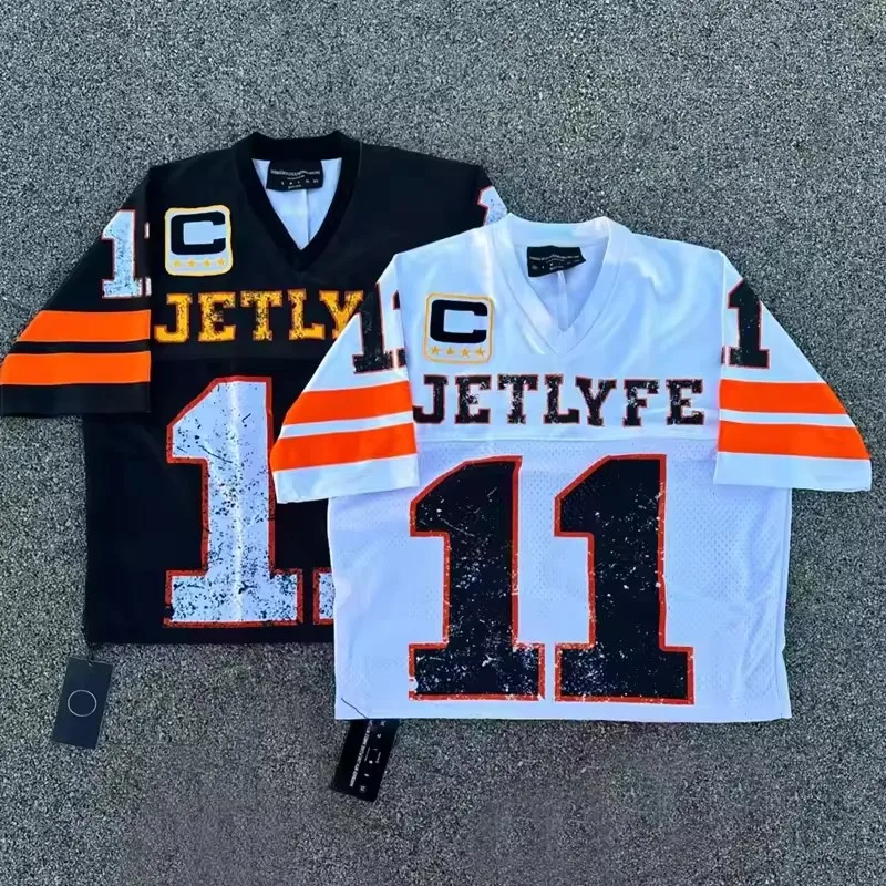 Custom logo Jersey screen Print shirt Wholesale Streetwear Oversized Cropped Tee Top Football Practice Mesh T-Shirt For Men