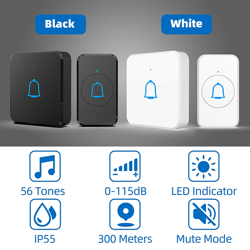 Outdoorbell Wireless doorbell Low Power Consumption IP55 Waterproof Wireless Doorbell