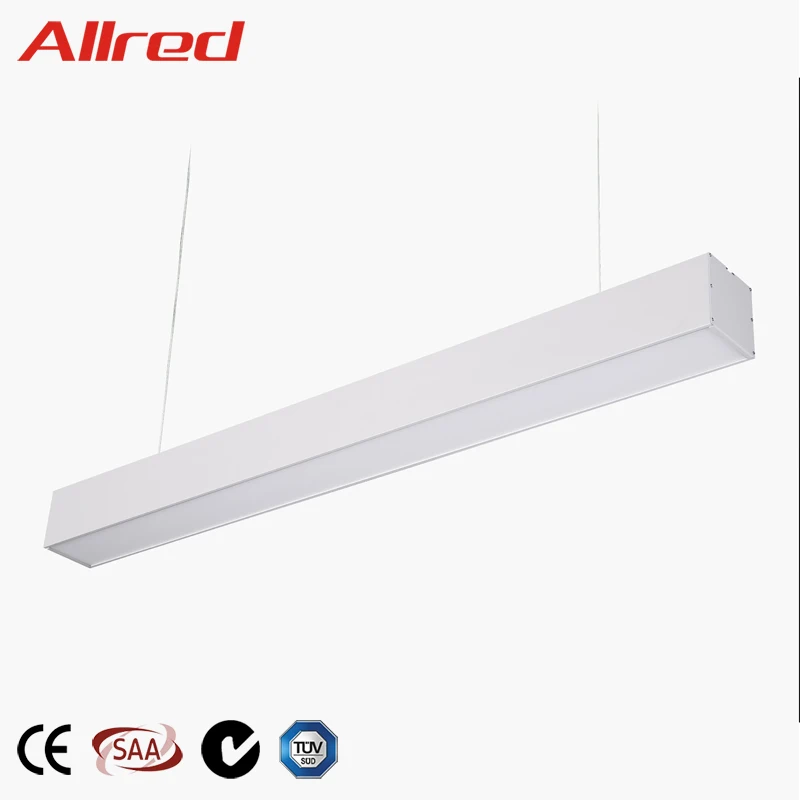 High Lumen 50W 5000LM Aluminum Fashionable Led Linear Pendant Light For Office Hotel