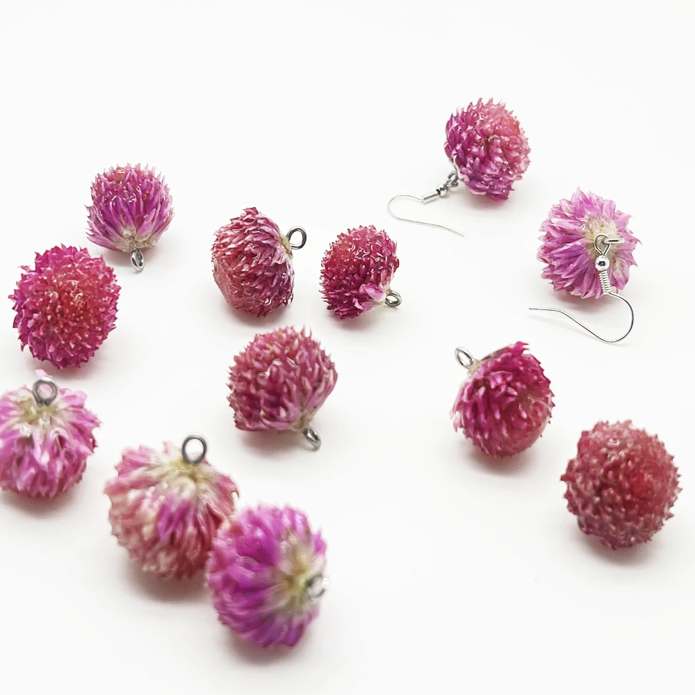 Сушеные прессованные цветы Gomphrena Globosa подвески из каучука «сделай сам» очаровательный цветок для модных аксессуаров изготовление ювелирных изделий