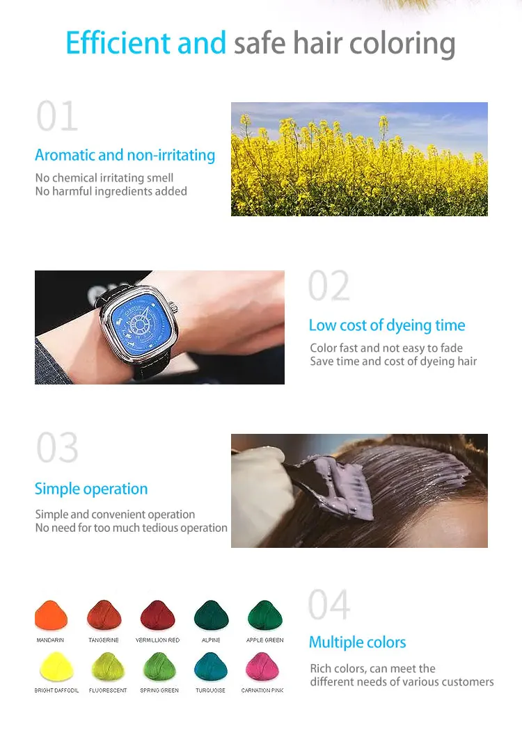 
New hair salon special dye cream fast dyeing ammonia and ppd free for dark hair free sample oem 