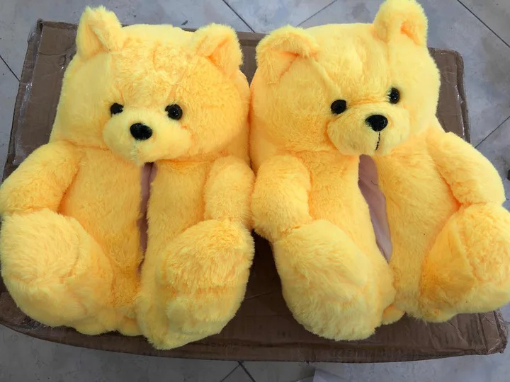 
NEW COLOR furry women Teddy Bear Slippers Women Fuzzy Teddy Bear House Slippers teddy bear slippers 