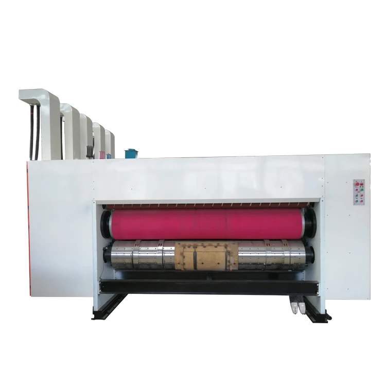 Automatic printer coated dryer slotter 2 color flexo high definition printing machine with vibration stacker for carton