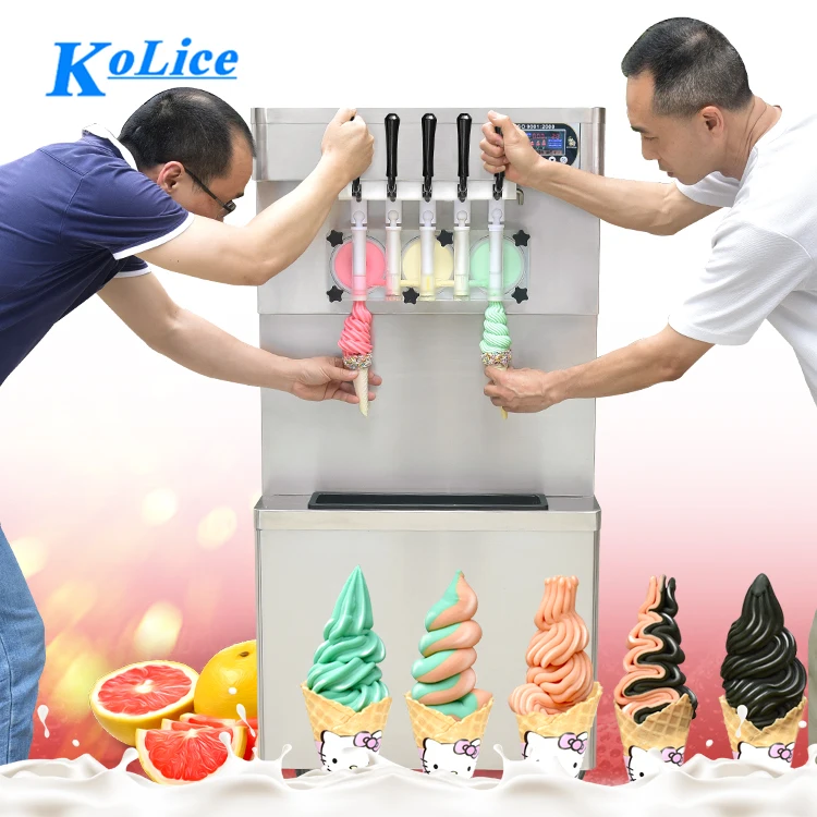 5 flavors floor CE ETL noodles falls gourd ice cream soft machine/soft serve ice cream machine/soft ice cream making machine