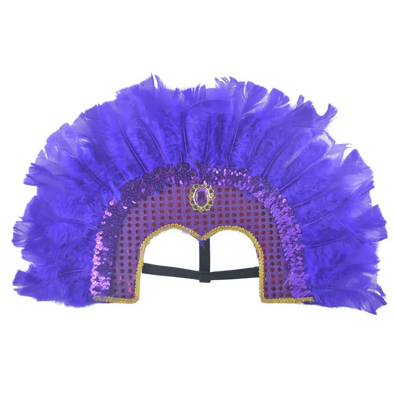 Mardi-Gras Carnival Costume Feather Headdress Halloween Cosplay Party Hair Accessories