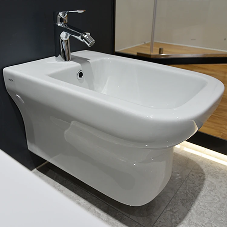 HUIDA China factory rectangle shape wall hung bathroom no-electric ceramic bidet