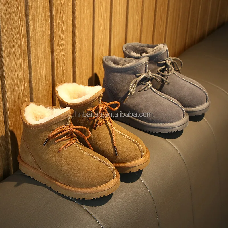 Wholesale custom children winter boots warm wool lining toddler TPR waterproof kids snow boots for children