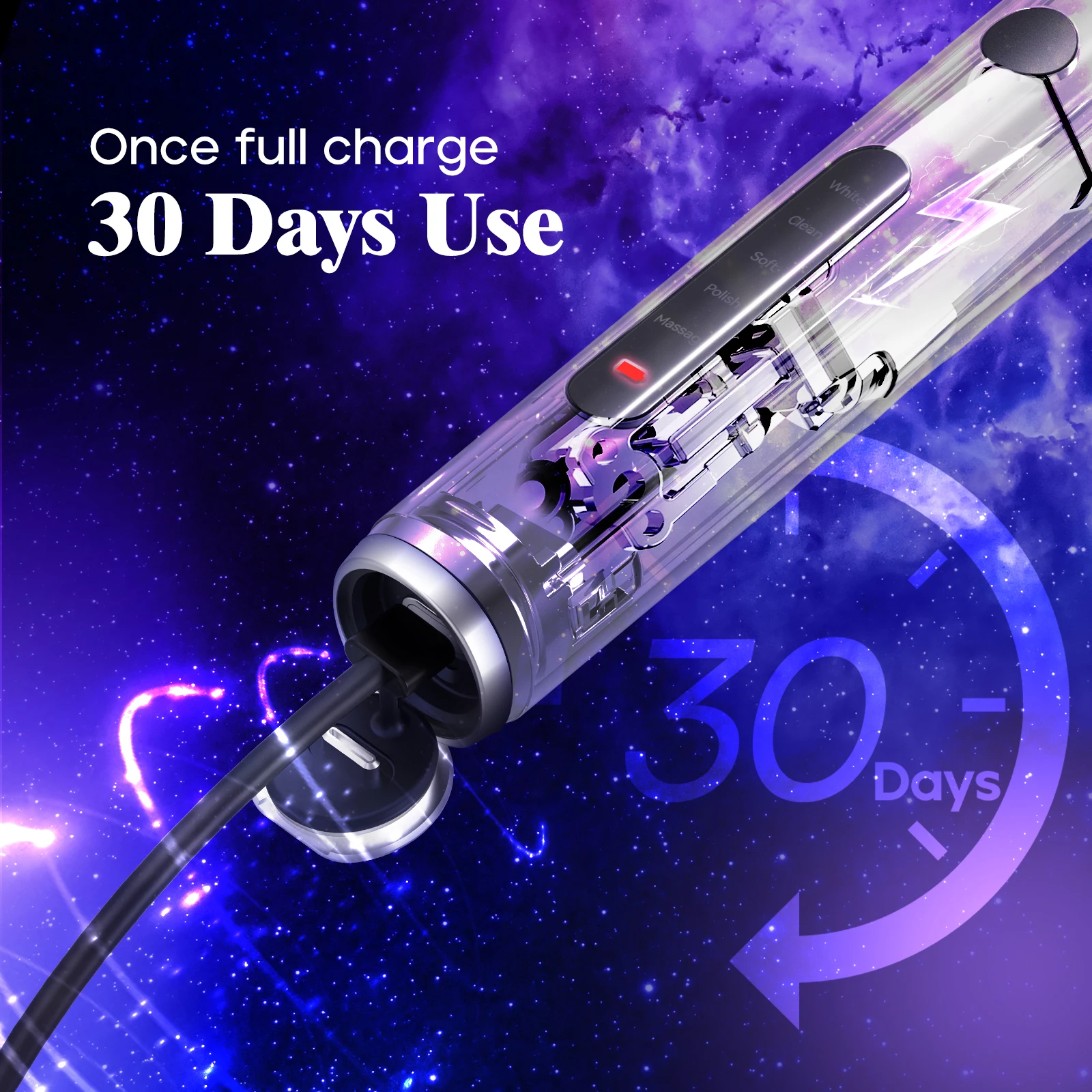 Seago SG-2603 New Arrival  Adult Automatic Long Battery Rechargeable 5 Brushing Modes Rotating Electric Toothbrush With IPX7