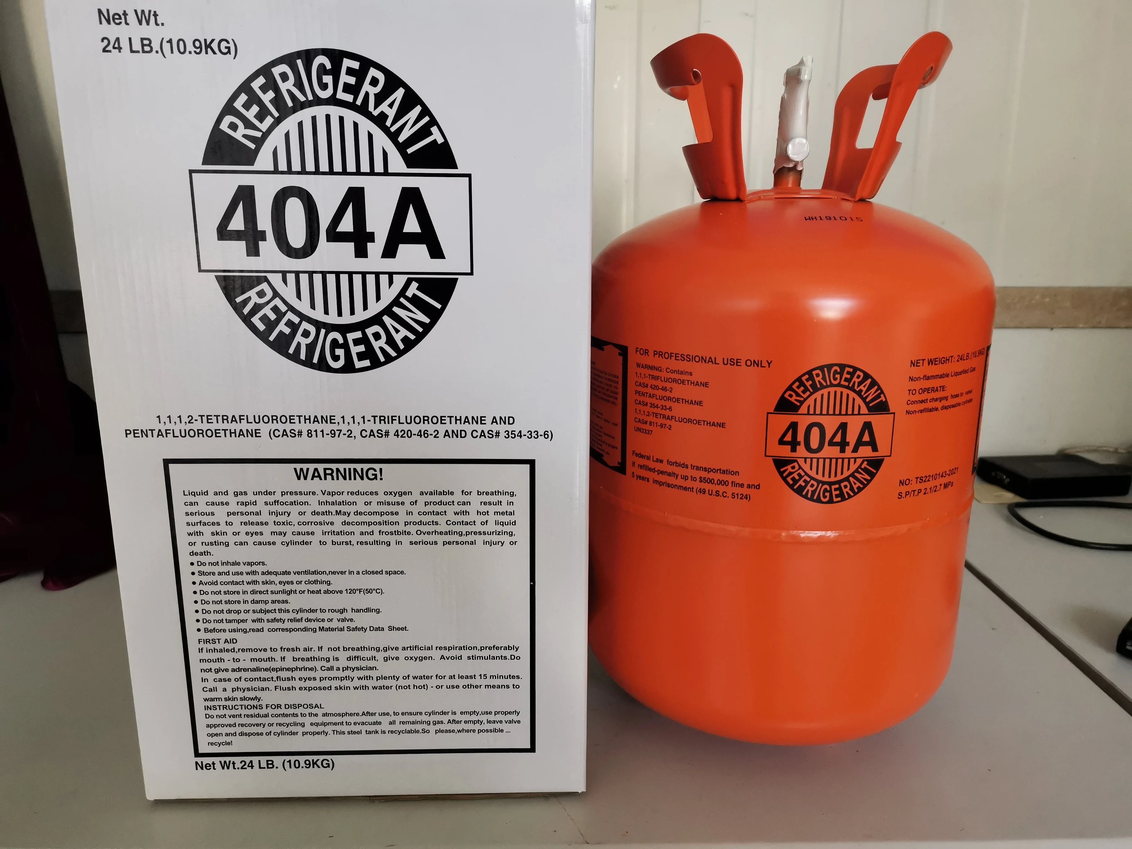 R404a Refrigerant Gas High Quality 99.9% Purity Cylinder 10.9kg Refrigerante R404a