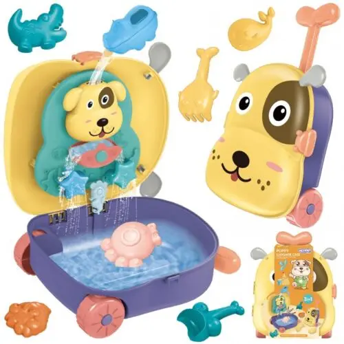 HY New Arrival Hot Seller Summer Beach Toys 3 in 1 Kids Toys Sand Beach Baby Bath Toys for kids Travel Suitcase Box