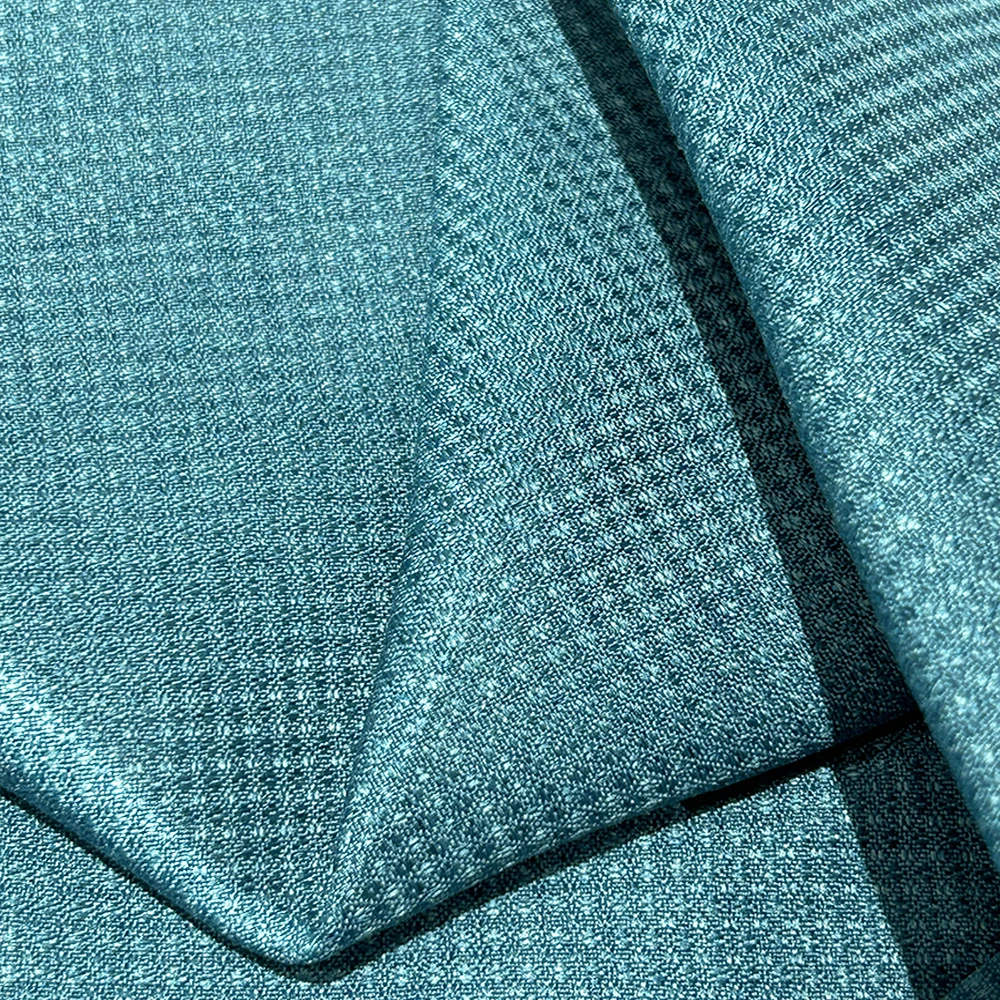 2024 New Design Button Pattern Linen Textured Dim Out Curtain Fabric Subdued Luxury Blackout Fabric for Hotel Public Projects