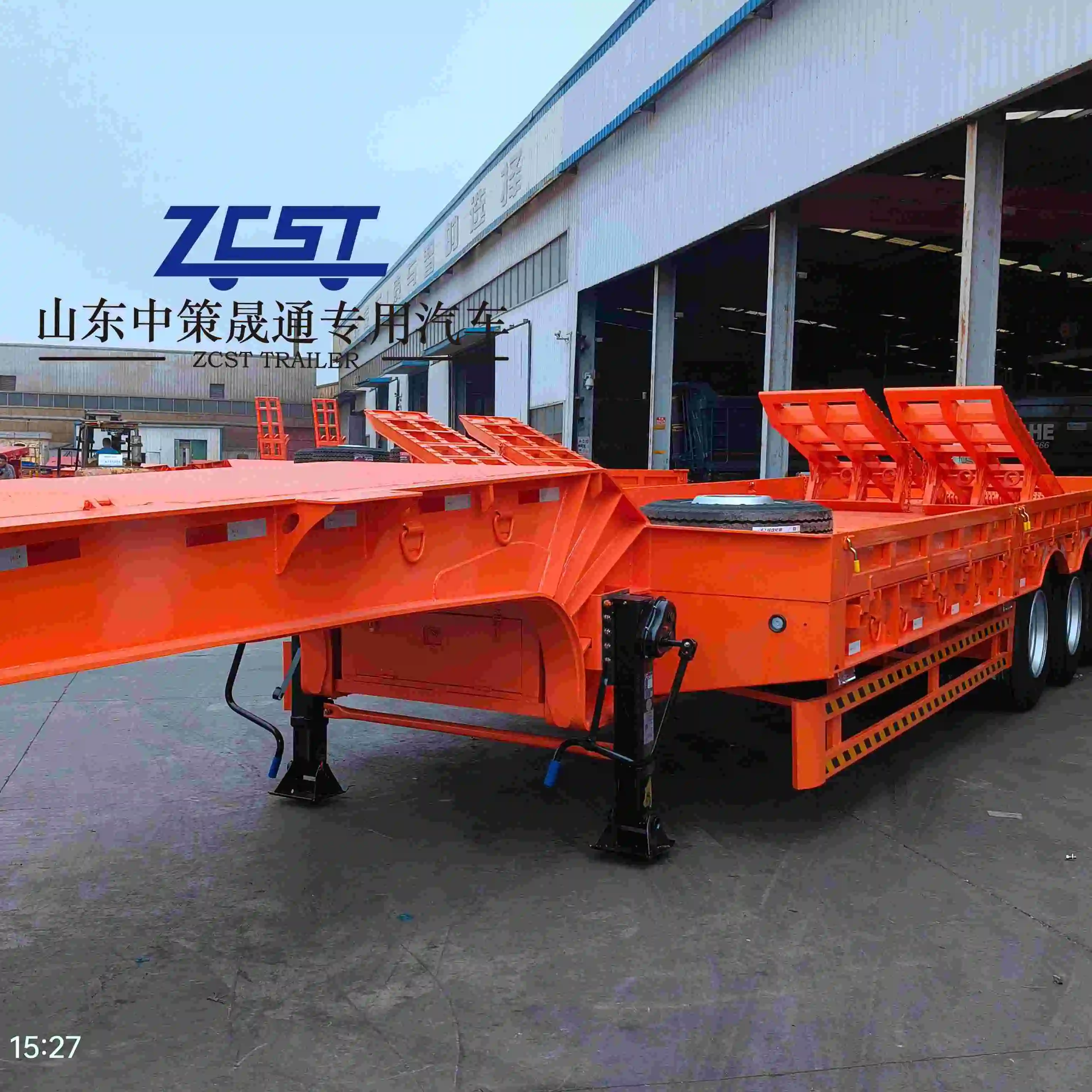 Heavy Duty Construction Lowbed Drop Deck Trailer 40ton 50ton 60ton Low Loader Truck Trailer