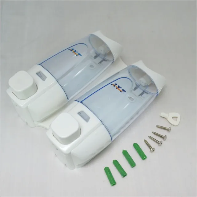 Wall Mounted Plastic chamber 300ml  2 in 1 wall-mounted hand wash lotion clear  liquid soap dispenser