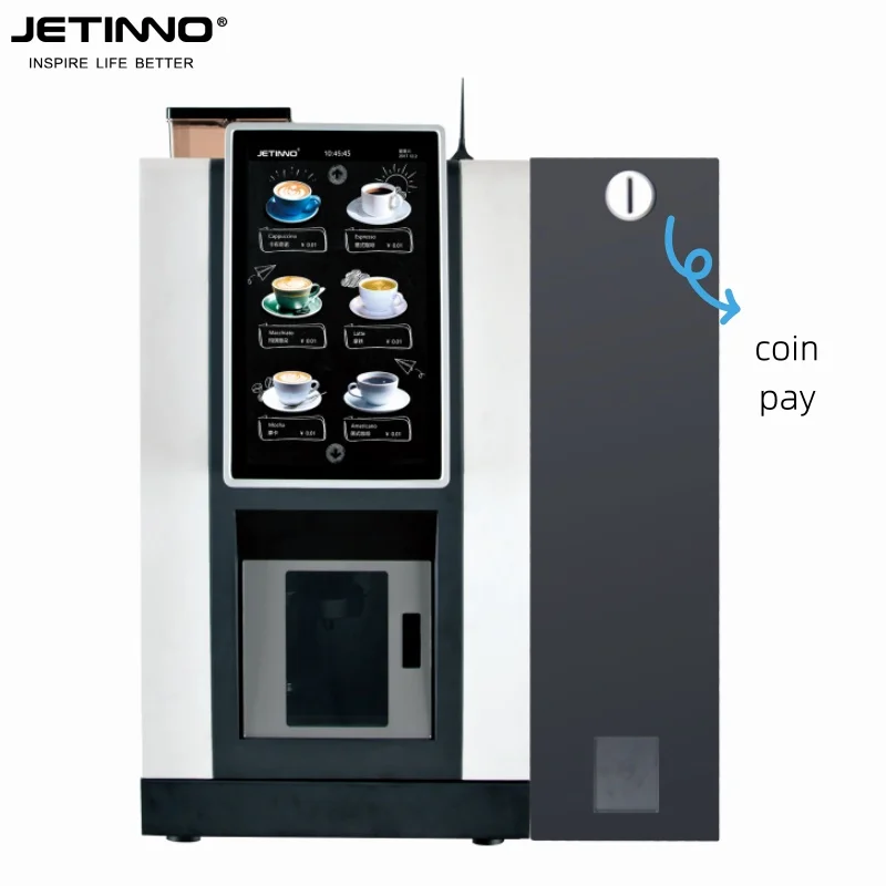 JL28-ES5C-14 автомат для оплаты кофе Jetinno с автоматическим дозатором стаканчиков