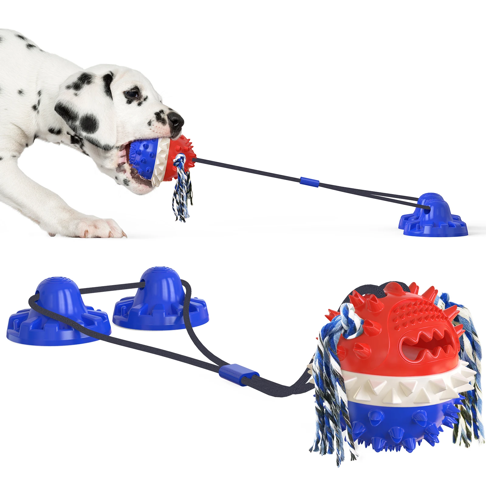 New Upgraded Dog Chewing Toy Molar Chewing Toy Pet Interactive Rope Sucker Ball Tpr Toy Dog