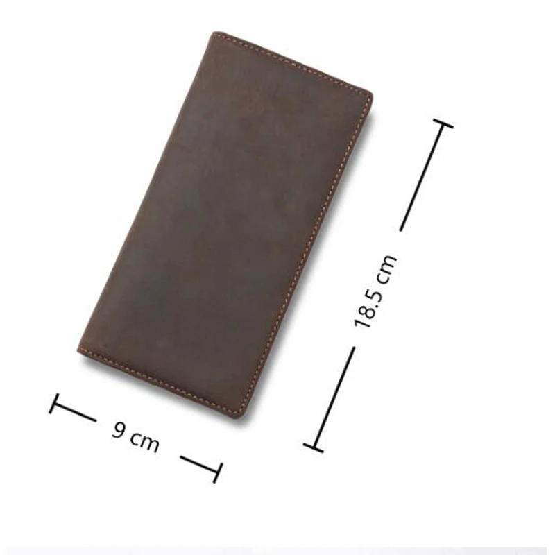 Long Wallet business Crazy horse Leather Fashion Super Hot sale Clutch Passport Bag Card Clip Multifunction wallet