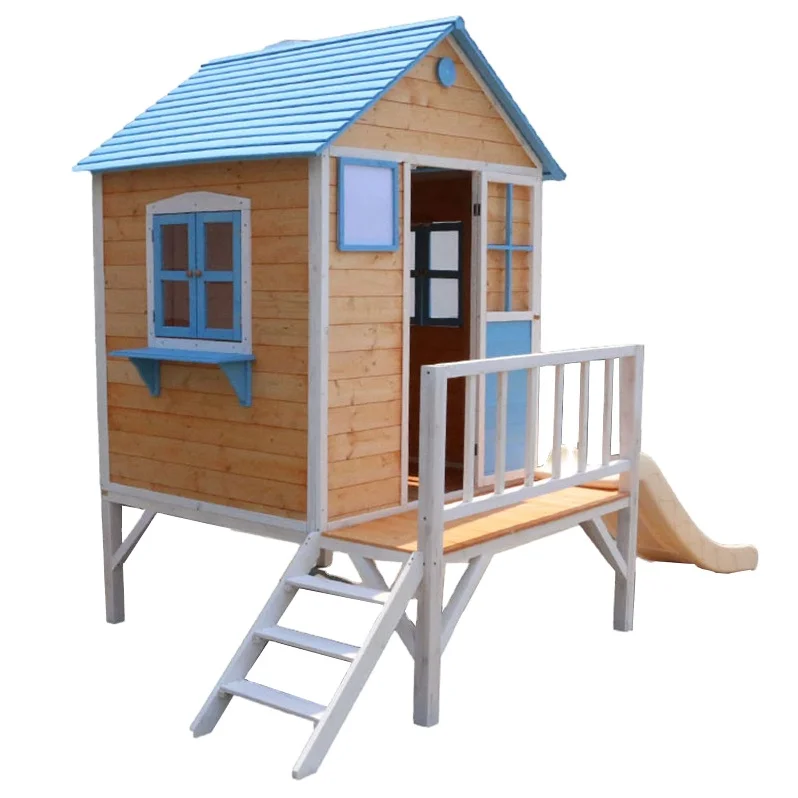 Baby wooden house outdoor tent puzzle playground game house kindergarten slide children outdoor large tree house