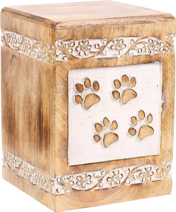 Wooden Pet Memorial Keepsake Cremation Urns for Ashes Pet Urn Wood Keepsake Box