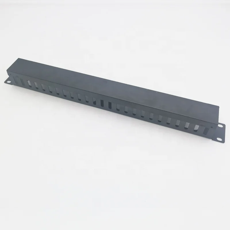 1U 19 Inch Server Rack Wire Management System Rack Mount Horizontal Cable Management with 25 slots