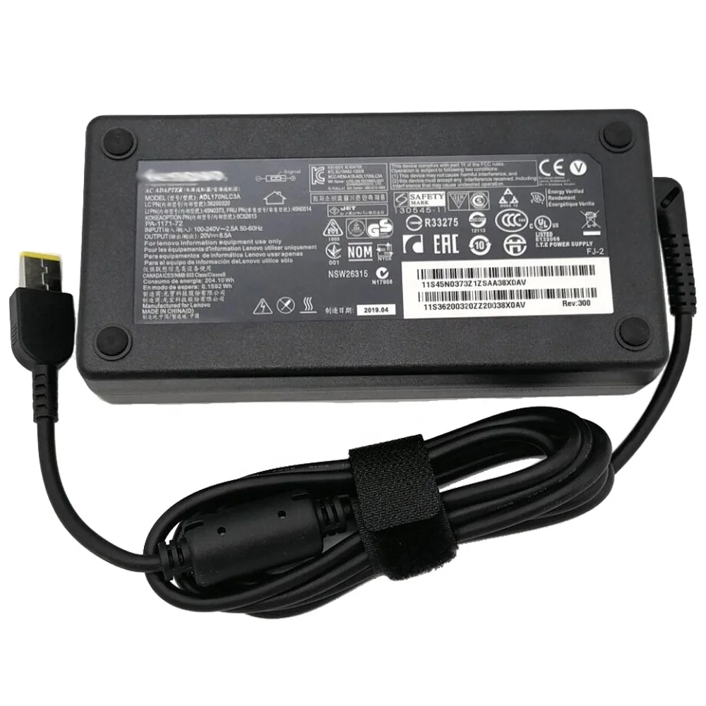 
 Зарядное устройство для ноутбука, 20 в, 170 а, Вт, для Lenovo/ThinkPad P50, P70, P70, 20ER, usb ADLX170NLC3A, блок питания с квадратным наконечником  