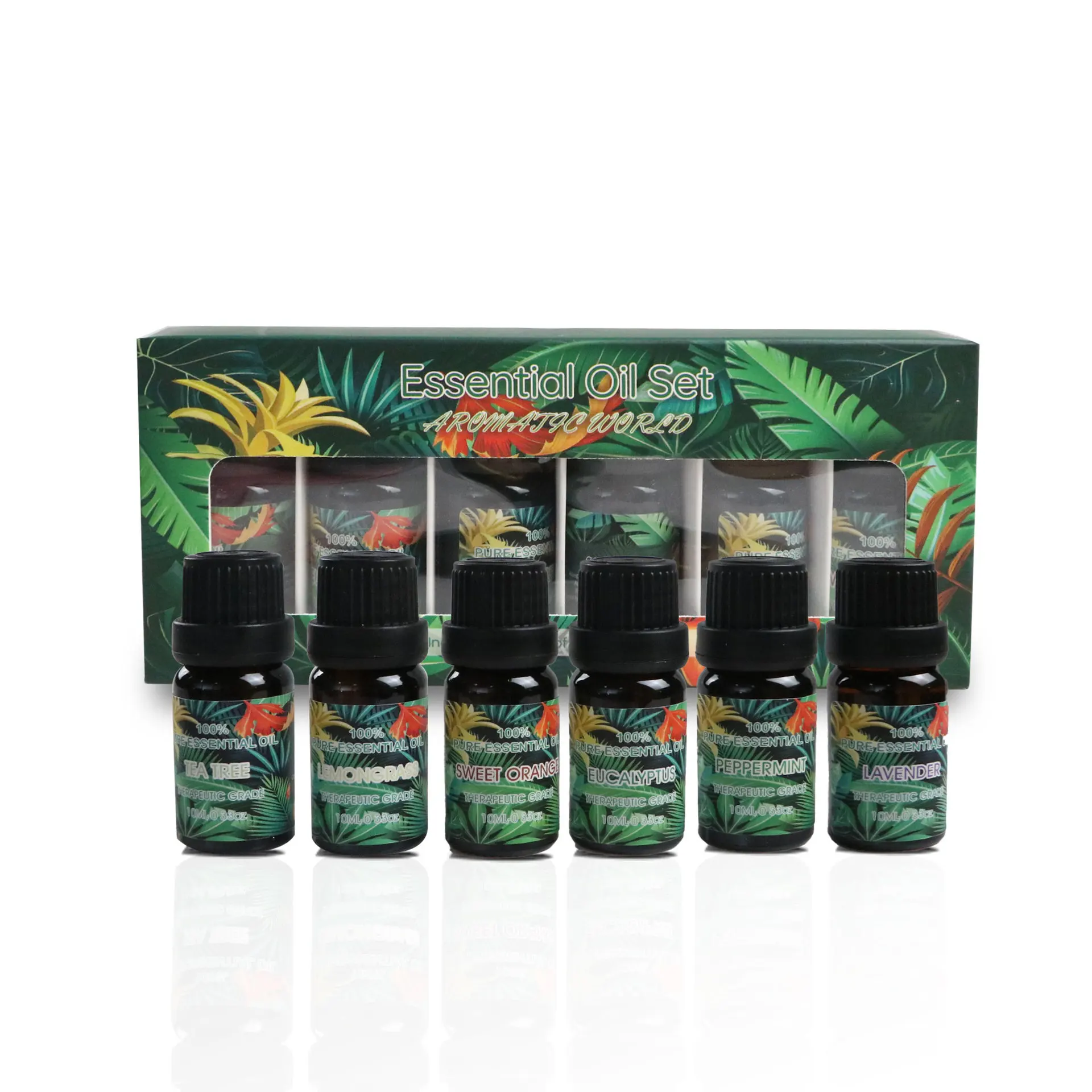 Flower Aromatherapy Essential Oil Bulk Perfume Roller Bottle Natural Pure Lavender Peppermint Tea Tree Massage Essential Oil