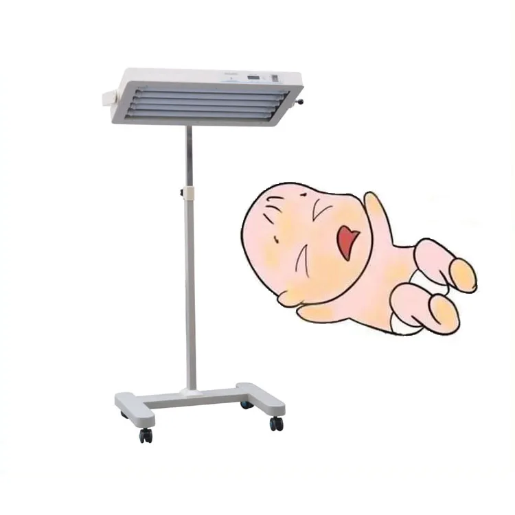 JQ-B100 Мобильная тележка Тип голубая трубчатая лампа или светодиодный источник света для фототерапии новорожденных билирубина лампа для фототерапии