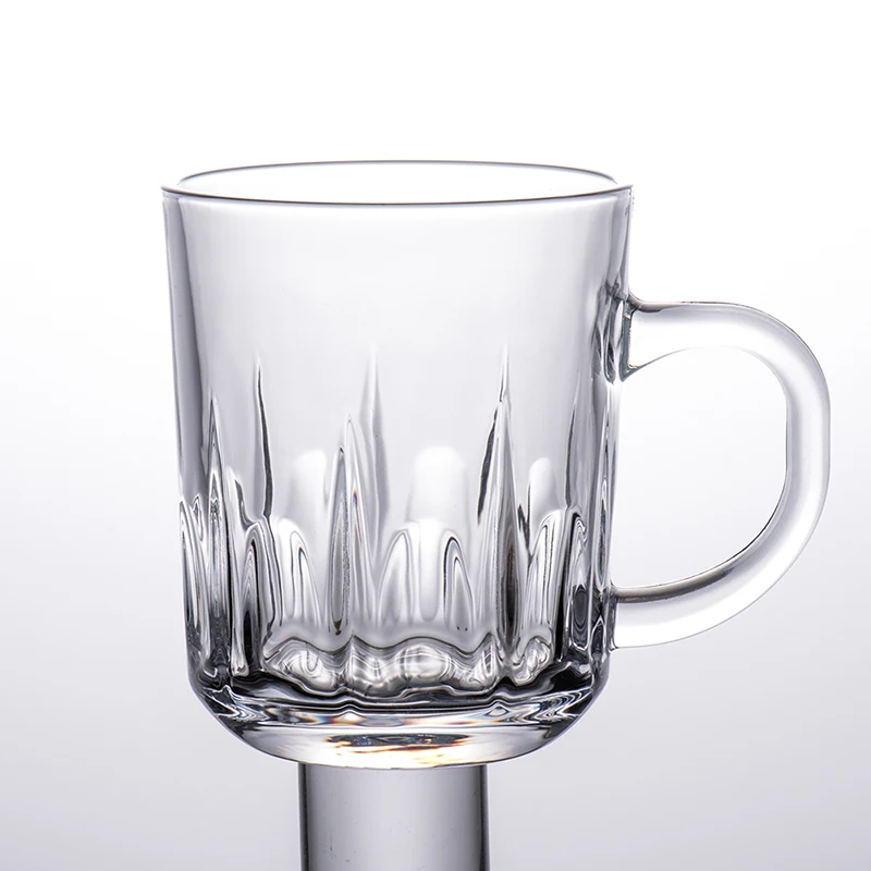 Glass Coffee Mug Medium 7.7 Ounce With Convenient Handle Tea Glasses For Hot Cold Beverages Thermal Shock Resistant Mugs