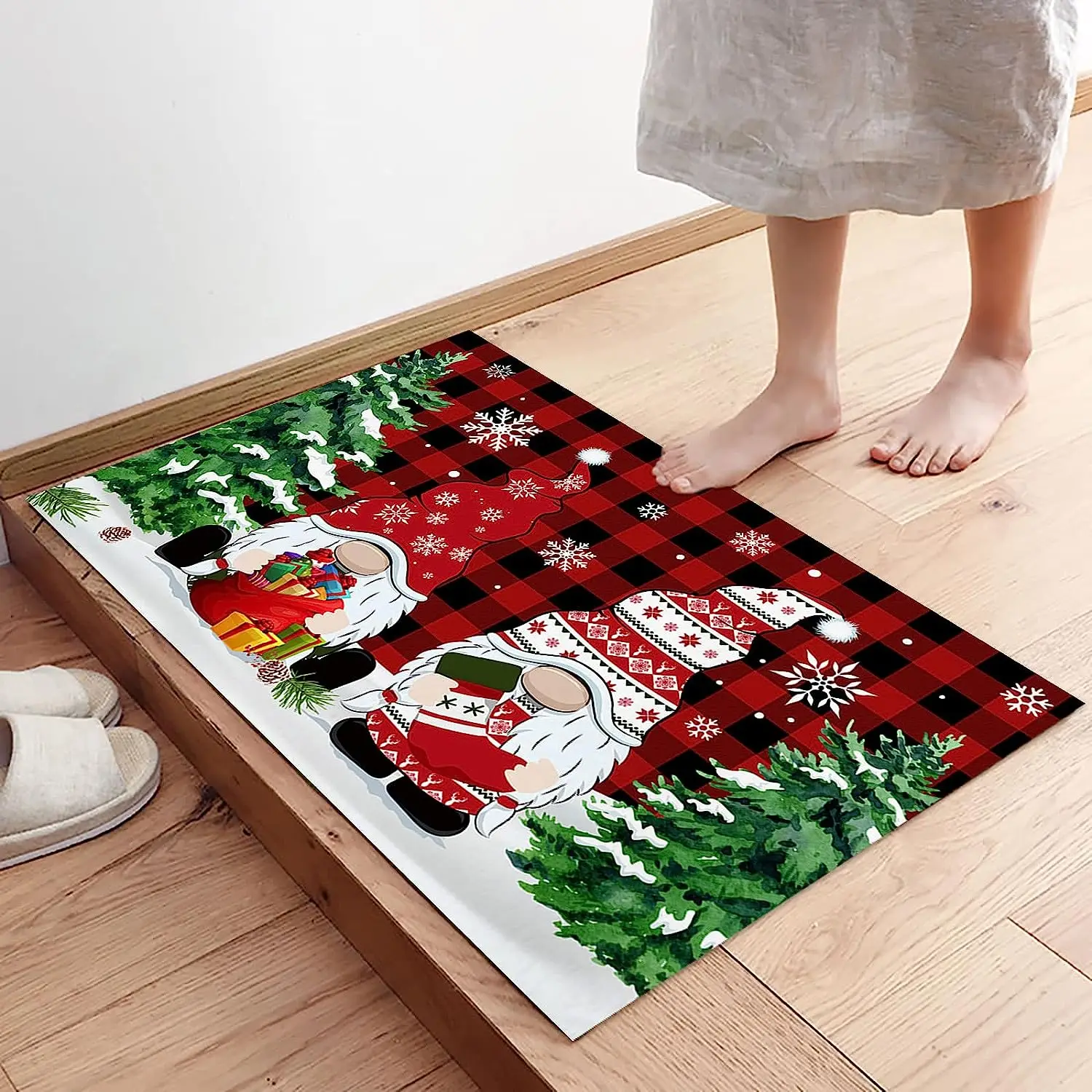 Merry Christmas Doormat Non-slip Pvc Floor Mat With Logo Print For Home And Hotel Entrance For Living Room Decoration