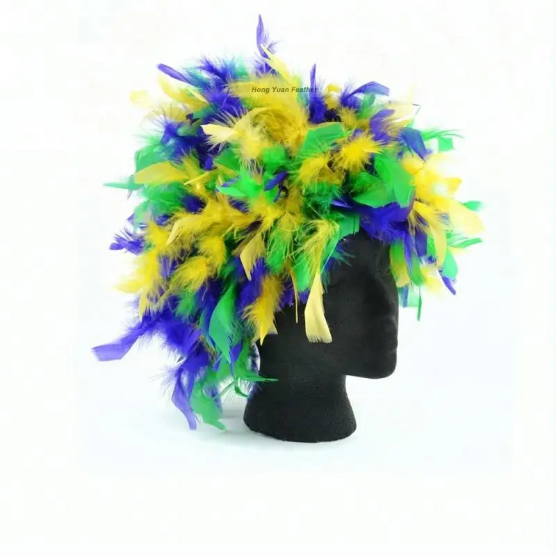 Brazilian Artifical Feather Headdress Decoration Hair Wigs  saddle feather wigs Party