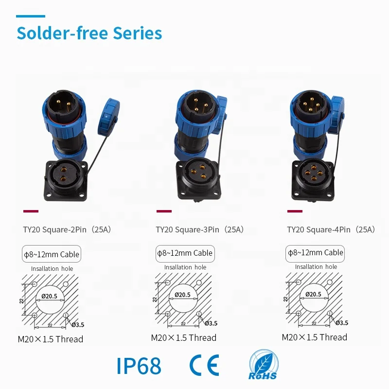  Парофазный Бесплатная водонепроницаемый разъем IP68 SP/SD20-2/3/4 контактный кабель Разъемы набор мужской/гнездовой и гнездо задняя гайка с