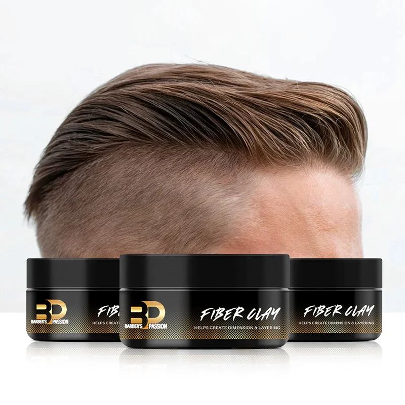 CNPC/MSDS/FDA/GMPC Barber Men Matte Finish Natural Looking Fiber Wax Pomade Fiber Clay With Vegan Ingredient