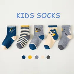 Новые детские мини-носки с героями мультфильмов, хлопковые носки средней длины