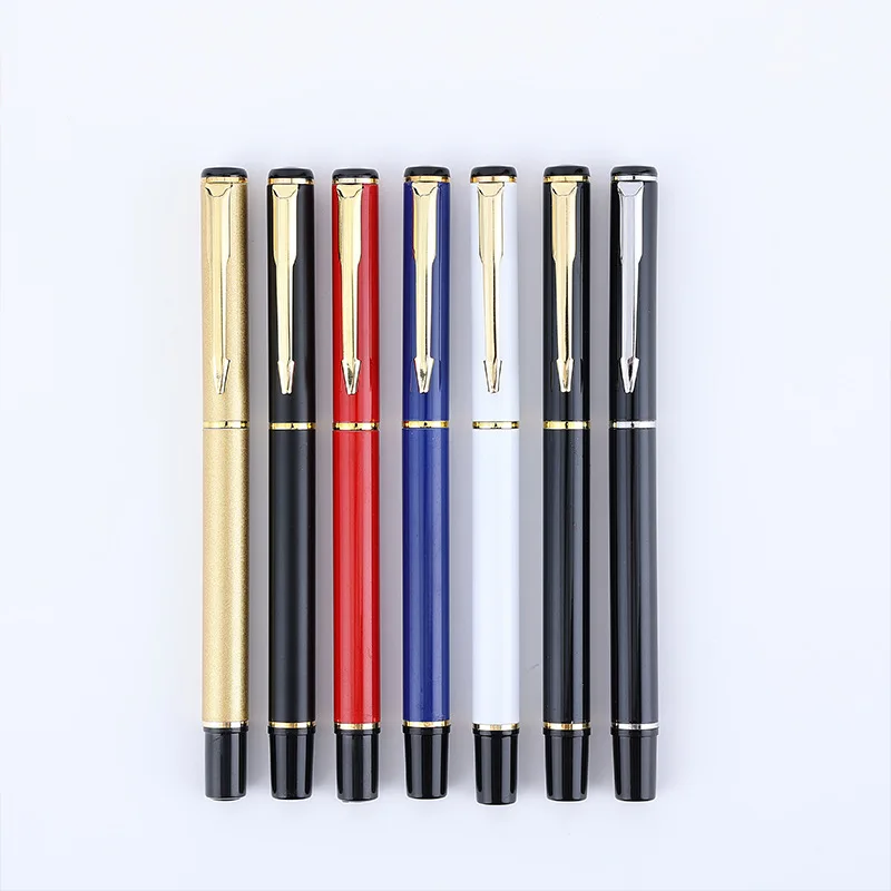 Permanent Executive Luxury Custom Logo Professional Elegant Promo Black Roller Metal Ballpoint Pens With Brass
