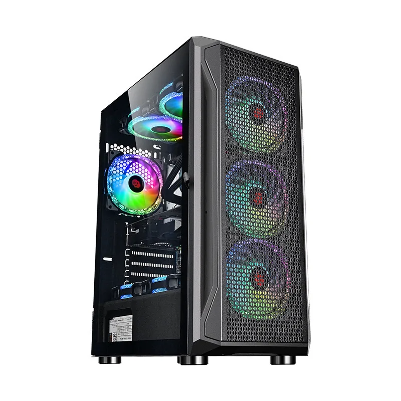 LY Low Price Cpu Cabinet Computer RGB Fan Case Desktop Computer Gaming Pc Case Black OEM in Stock Mid Tower ATX Pc gaming Case
