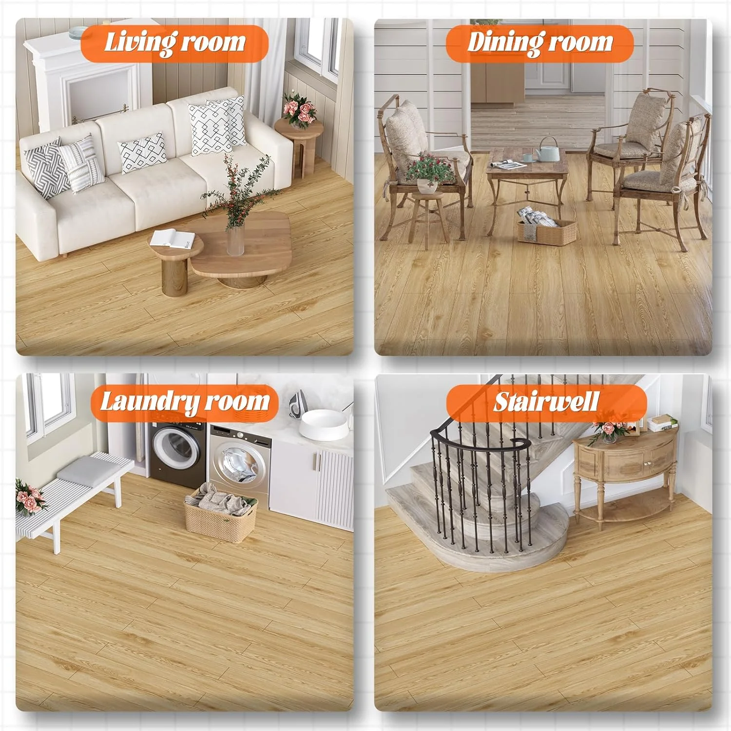 Waterproof PVC Flooring Strip Stick Vinyl Floor Roll Self-Adhesive Board Tile Stickers Living Room Kitchen Plastic Flooring