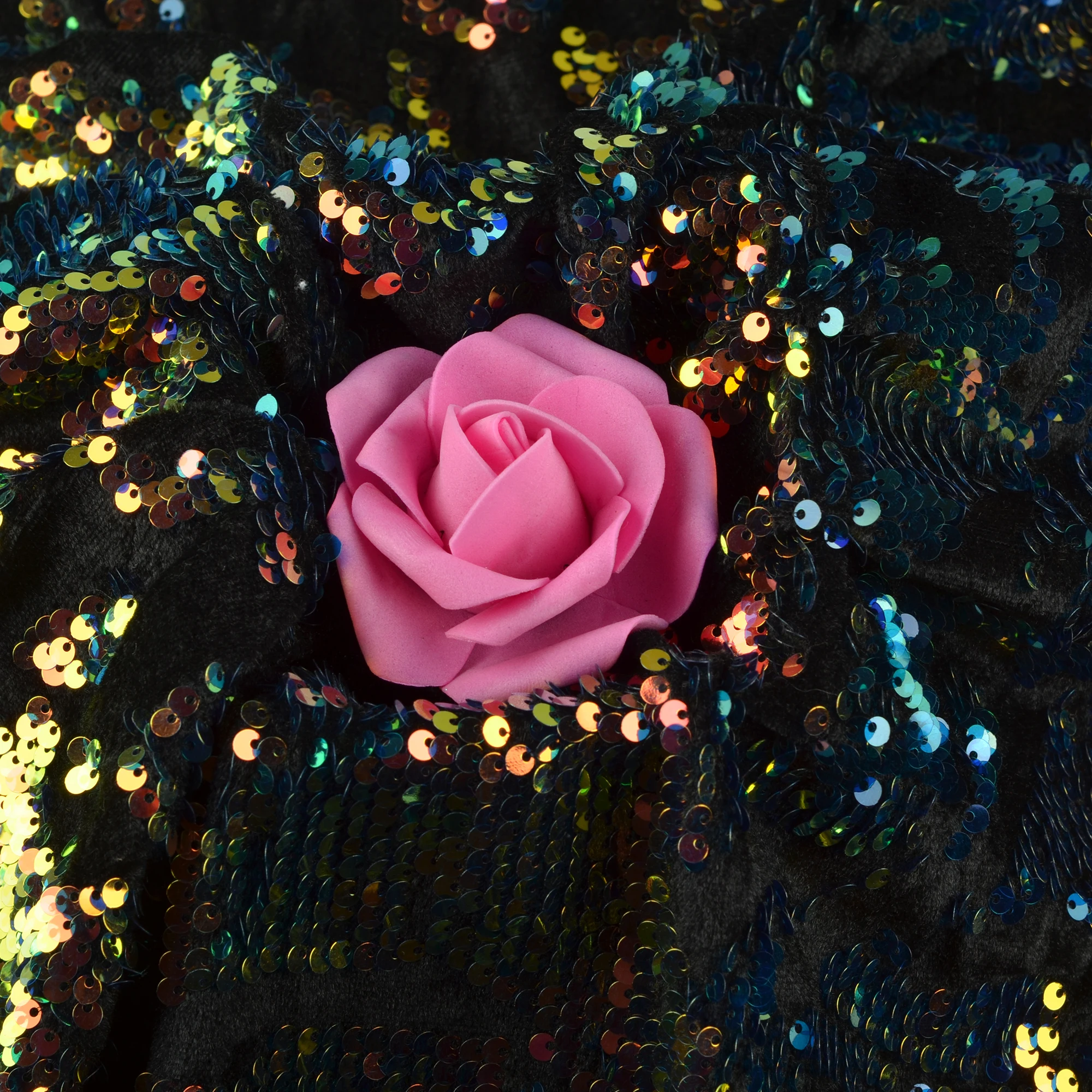 Hot sale particoloured 100% Polyester Mesh rainbow sequin fabric Luxury elegant texiles for women dancing dress