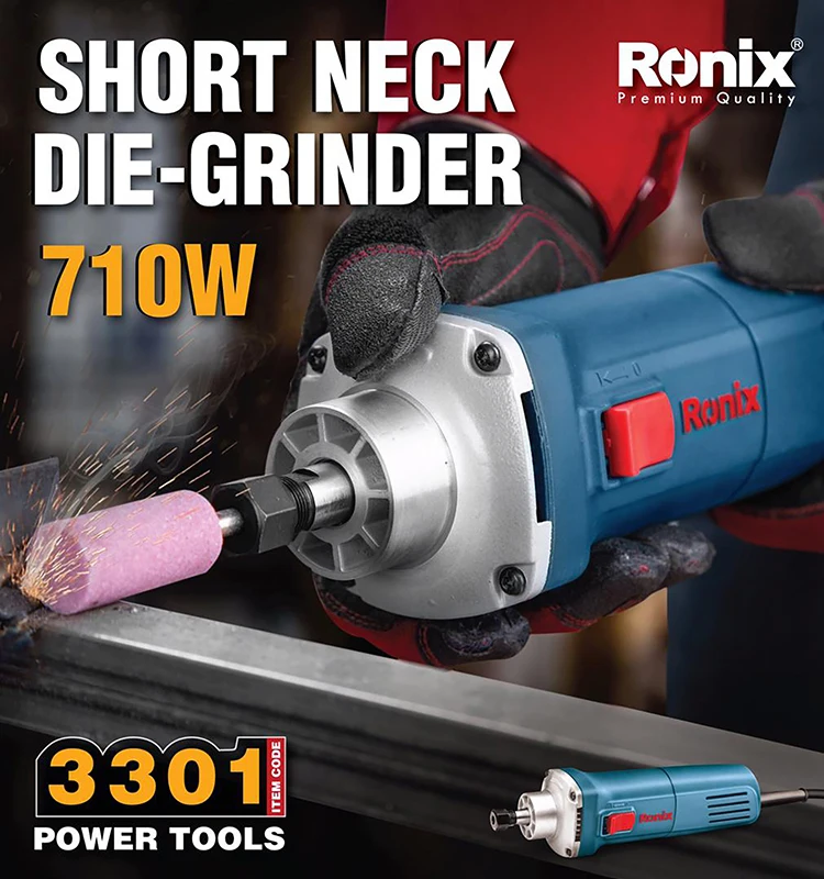 3301 RONIX короткошейная шлифовальная машина 6 мм 710 Вт