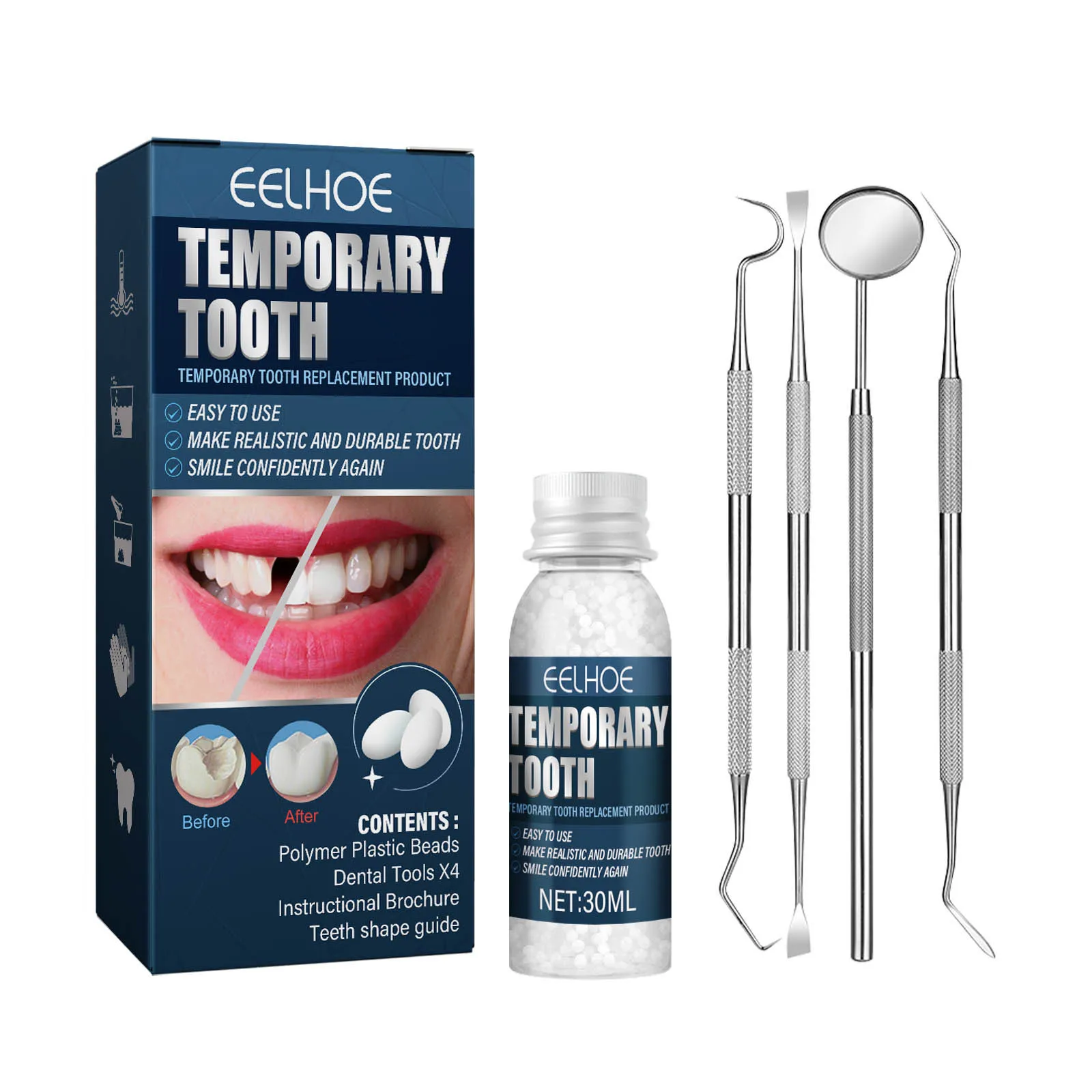 Tooth Repair Granules Temporary Tooth Repair Kit Fitting Beads Reusable New