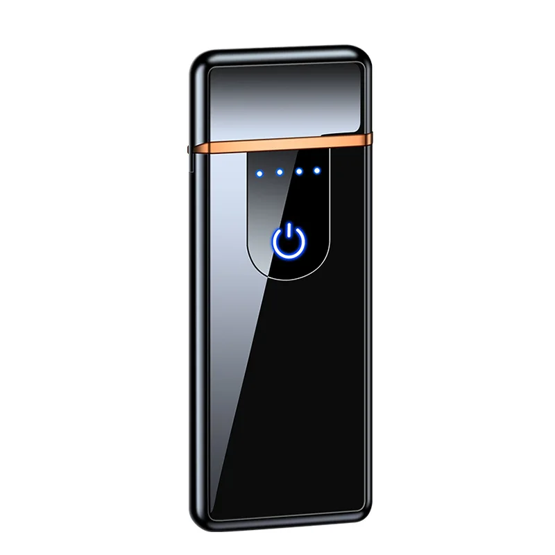 Ультратонкая USB перезаряжаемая зажигалка с сенсорным экраном Двусторонняя Электронная логотипом