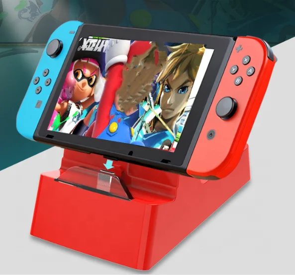 3 Colors  Game Console Charger Dock HD to TV Video Converter Charging Adapter Stand for Nintendo Switch NS