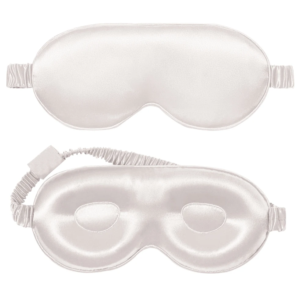 Luxury 16/19/22 Momme 100% Mulberry Silk 3D Eye Mask Soft Eye Sleeping Mask Black Night Eyeshade
