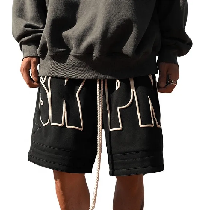 Casual Hip Hop Cotton Gym Running Cargo Shorts For Men Homme Streetwear Custom 3d Puff Print Logo Mens Basketball Shorts