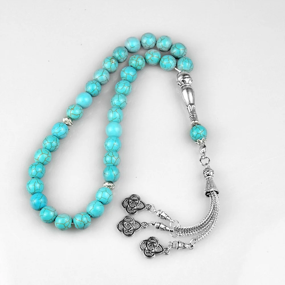 Muelson 33 Turquoise Muslim Prayer Beads 10mm Bead Wholesale of Islamic Jewelry