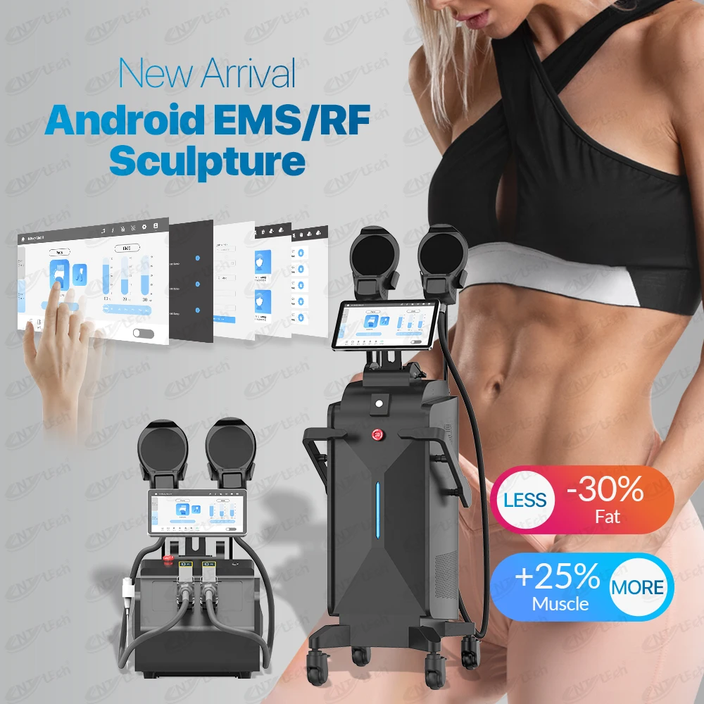 Increase muscle CE approved 2 handle 4 handles ems rf body sculpting machine