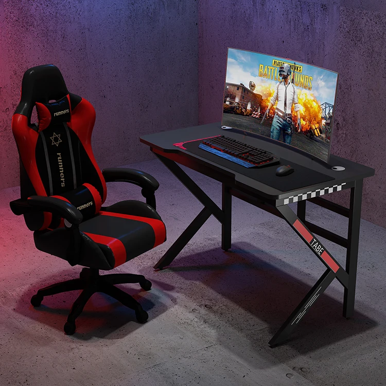 
 wholesale modern cheap rgb led  larg corner pc desk computer chair combo  gaming desk  