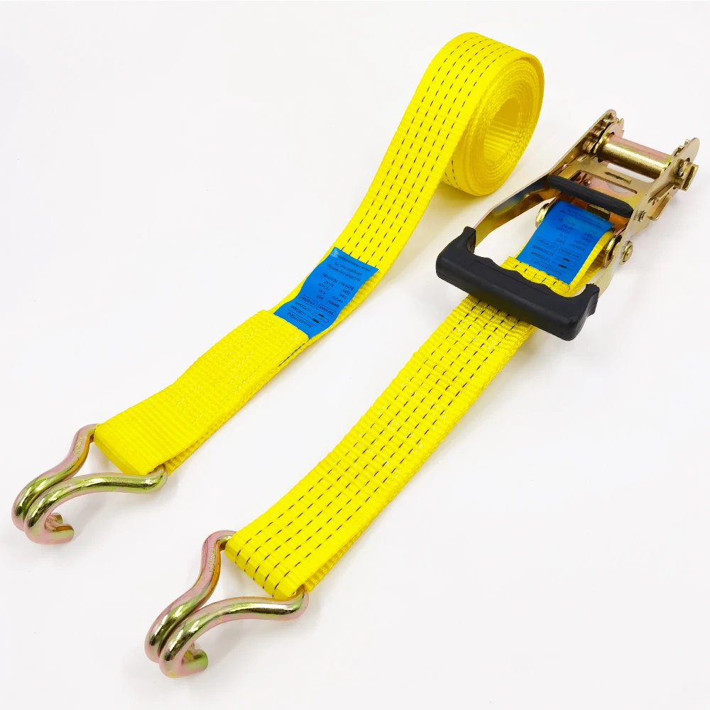 
2 Inch 50mm 5000kg Double J Hook Polyester Truck Belt Material Cargo Lashing Strap Belt 