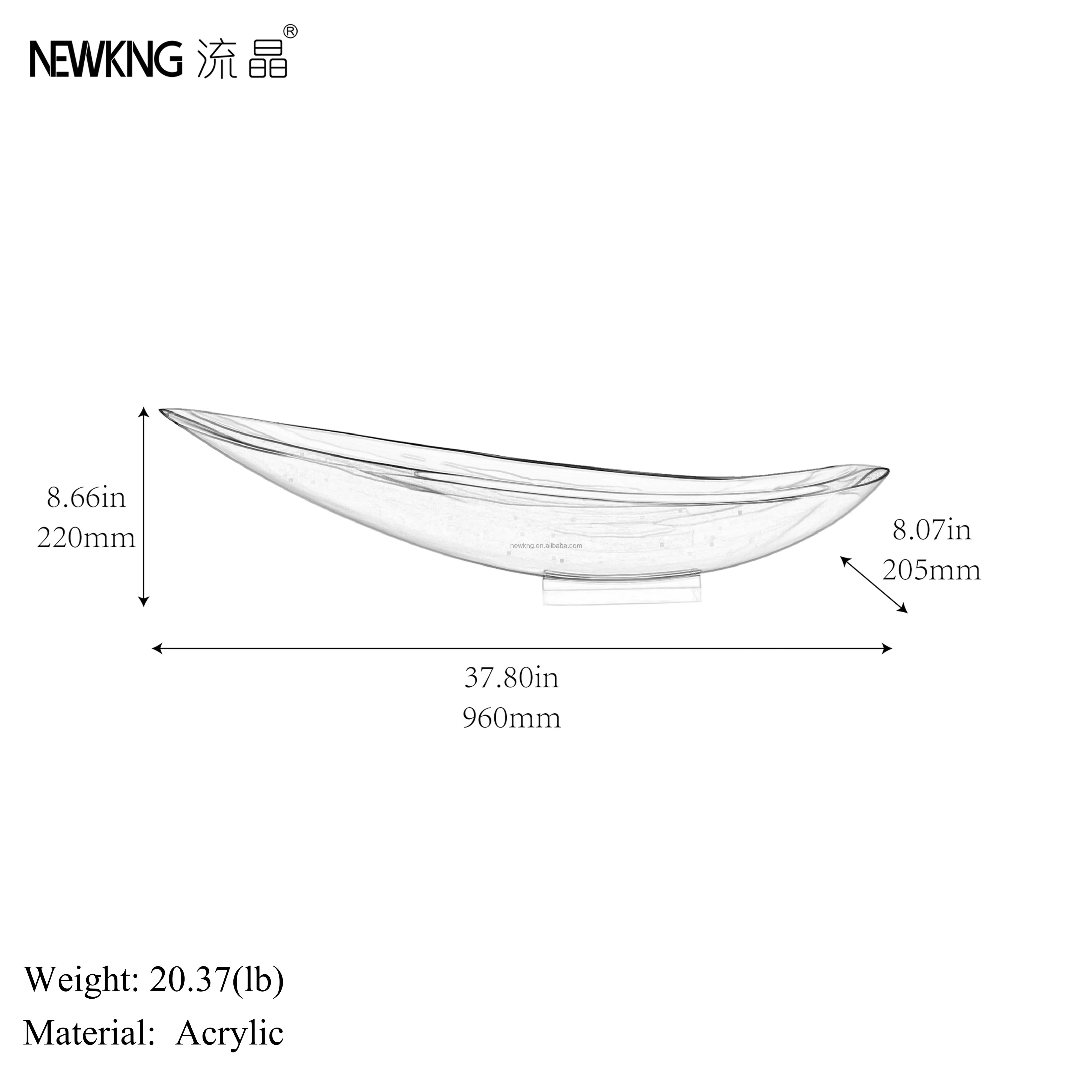 NEWKNG Manufacturer Top Quality Luxury Acrylic Crystal Transparent Purple Sailing Boat Sculpture Abstract Statue, Art Decoration