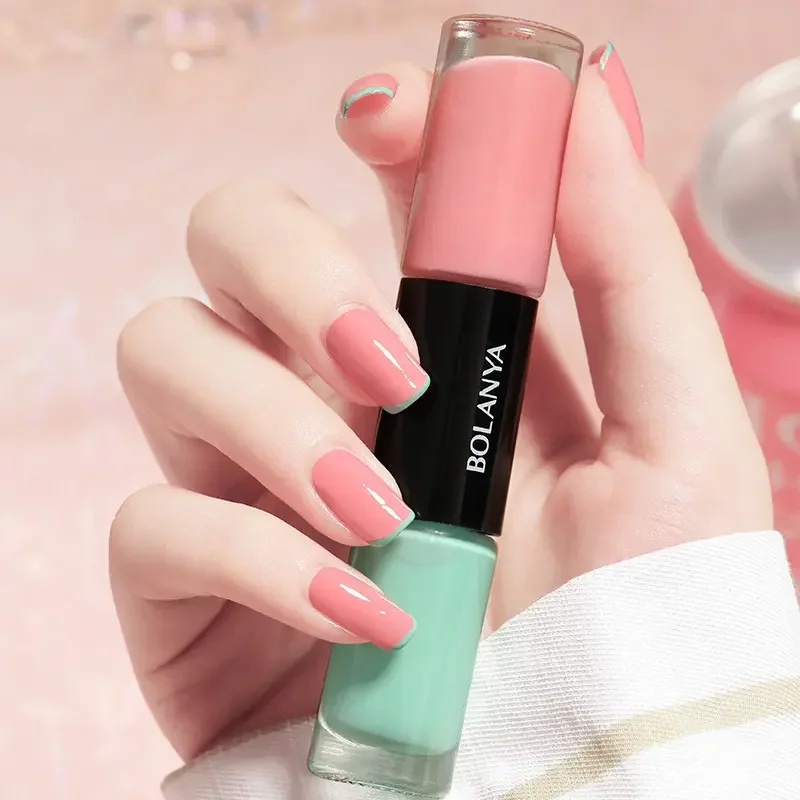 BOLANYA  High Quality  Two-color oiliness Nail polish Waterproof and durable unpeeled Nail polish